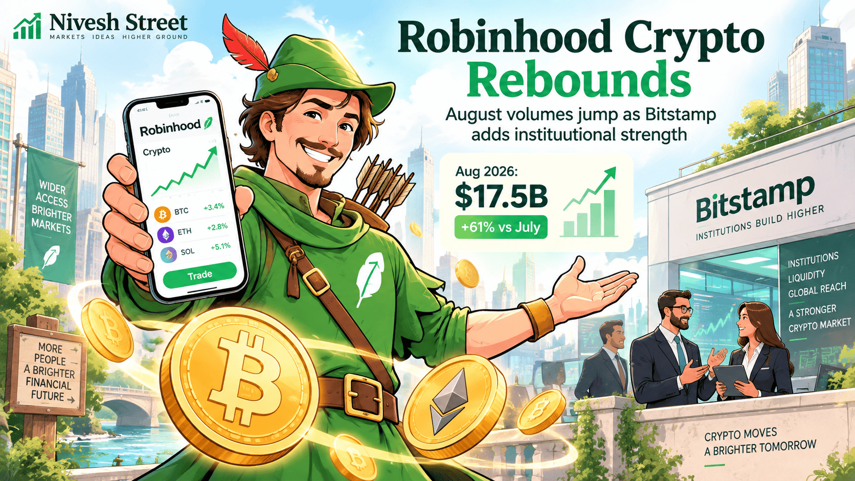 Robinhood’s Crypto Volumes Jump 61% in August But the Bigger Story Is Bitstamp